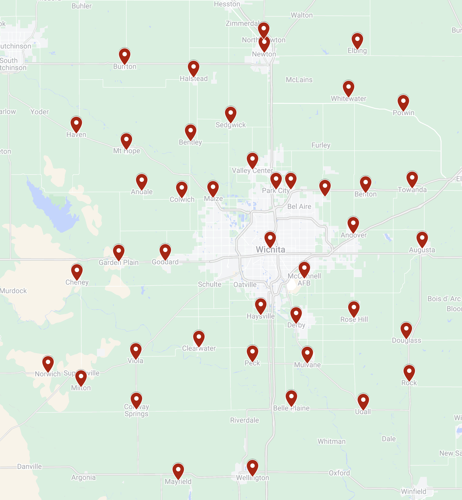 Midwest Mechanical Service Area Map